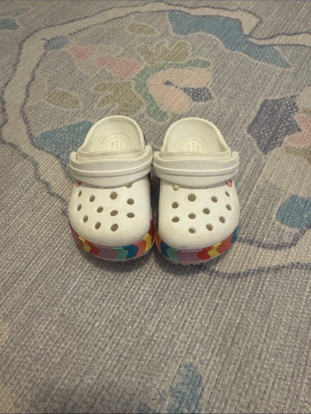Crocs with Rainbow Trim - toddler 6
